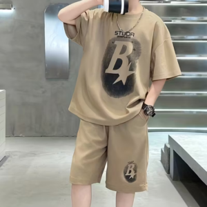 Boys' Summer Short Sleeve Shorts Two-Piece Set