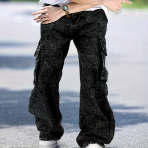 Casual Multi-Pocket Denim Cargo Pants