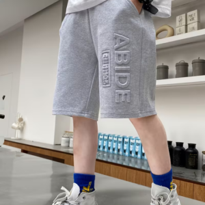 Casual Loose-Fit Shorts with "ABIDE" Letter Print