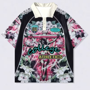 Men's Floral Print Casual Short Sleeve Polo