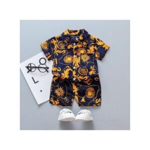 Boys Cotton Short Set - Yellow Shirt & Shorts, 1-2Y to 4-5Y