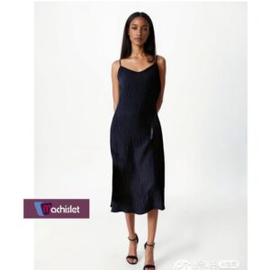 Machislet Machislet Women's Casual Loose Dress - Black Cotton, Sizes S-XXL