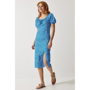 Trendyol Knitted Patterned Casual Dress - Blue