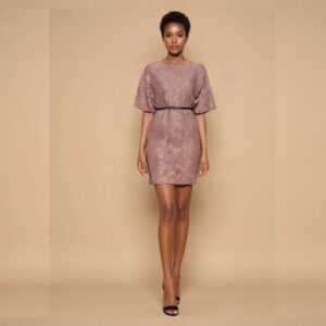 Women's Sweet And Sexy Two Piece Skirt Violet Lace Dress